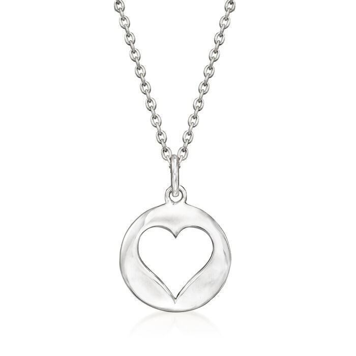Zina Sterling Silver &quot;Tokenz&quot; Heart Pendant Necklace