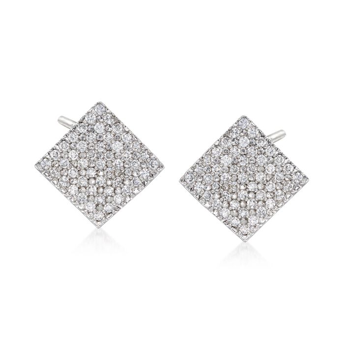 1.00 ct. t.w. Diamond Square Earrings in 14kt White Gold