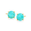 Turquoise Stud Earrings in 18kt Gold Over Sterling