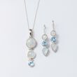 Moonstone and 2.50 Carat Blue Topaz Pendant in Sterling Silver