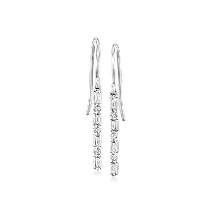 .10 ct. t.w. Diamond Linear Drop Earrings in Sterling Silver