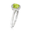 1.00 Carat Peridot and .10 ct. t.w. White Topaz Ring in Sterling Silver