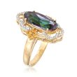 3.90 Carat Multicolored Quartz Ring with Citrines and Diamonds in 18kt Gold Over Sterling