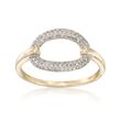 .20 ct. t.w. Pave Diamond Open Oval Ring in 14kt Yellow Gold