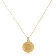 14kt Yellow Gold Guardian Angel Medal Pendant Necklace