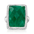 15.00 Carat Emerald Ring in Sterling Silver