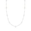 6-7mm Cultured Pearl and .30 ct. t.w. Diamond Station Necklace in 14kt White Gold