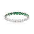.92 ct. t.w. Tsavorite Stackable Eternity Band in Sterling Silver