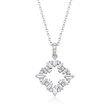 .55 ct. t.w. CZ Open Square Pendant Necklace in Sterling Silver