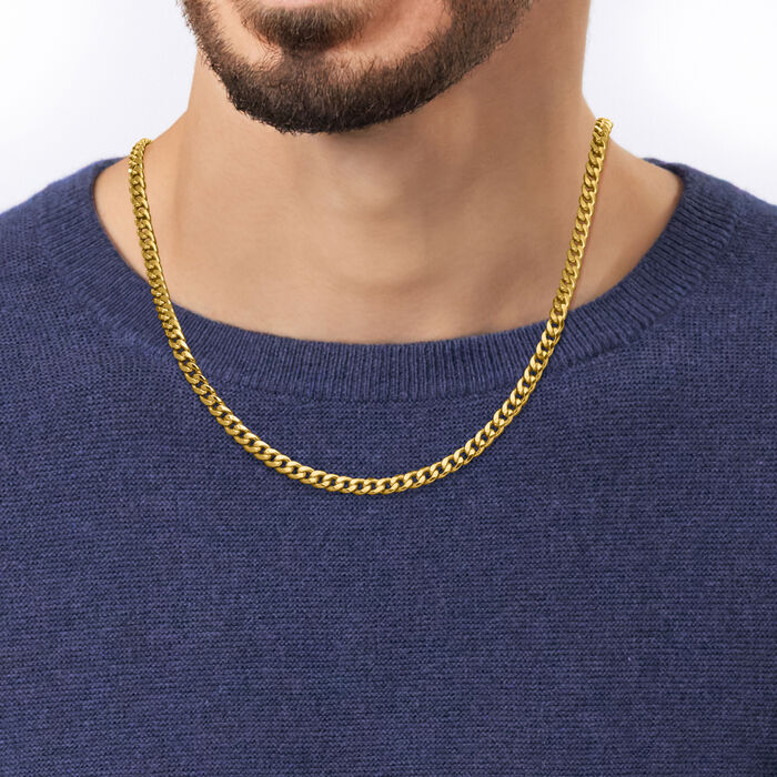 Men's 10kt Yellow Gold Cuban-Link Necklace 22-inch
