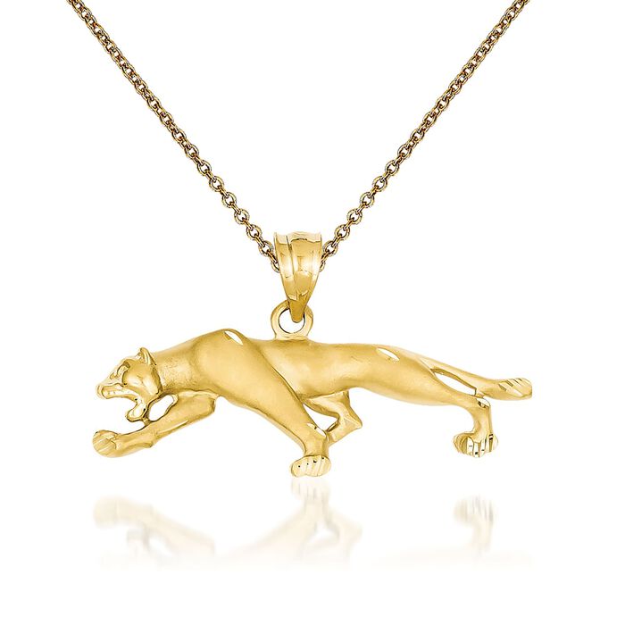 14kt Yellow Gold Panther Pendant Necklace
