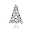 .80 ct. t.w. Multi-Gemstone Christmas Tree Pin in Sterling Silver