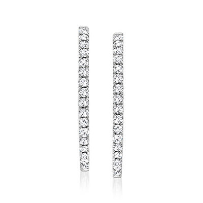 1.95 ct. t.w. Diamond Geometric Inside-Outside Hoop Earrings in 14kt White Gold