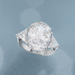 10.00 ct. t.w. Oval and Trillion-Cut CZ Ring in Sterling Silver