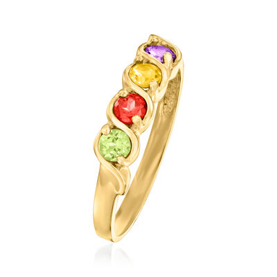Personalized Birthstone Band Ring in 14kt Gold