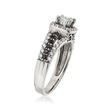 C. 1990 Vintage 1.00 ct. t.w. Black and White Diamond Ring in 14kt White Gold