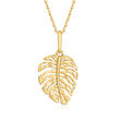 10kt Yellow Gold Monstera Leaf Pendant Necklace