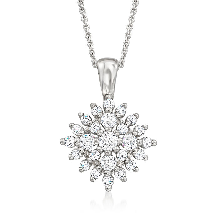 .50 ct. t.w. Diamond Sunburst Pendant Necklace in Sterling Silver