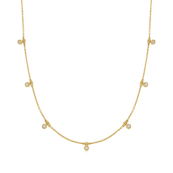 .30 ct. t.w. Bezel-Set Diamond Station Necklace in 14kt Yellow Gold