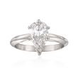 C. 1980 Vintage 1.55 Carat Pear-Shaped Diamond Solitaire Ring in 14kt White Gold