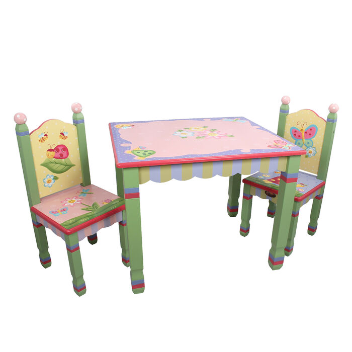Fantasy Fields &quot;Magic Garden&quot; Child's 3-pc. Wooden Set: Table and 2 Chairs