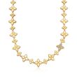 Roberto Coin &quot;Princess&quot; .18 ct. t.w. Diamond Flower Necklace in 18kt Two-Tone Gold