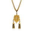 C. 1940 Vintage Tassel Pendant Necklace in 10kt Yellow Gold
