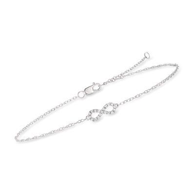 Sterling Silver Infinity Anklet with Diamond Accents