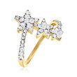 .50 ct. t.w. Diamond Star Trio Ring in 18kt Gold Over Sterling