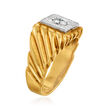 C. 1980 Vintage Men's .45 Carat Diamond Ring in 14kt Two-Tone Gold