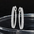 1.00 ct. t.w. Diamond Two-Row Hoop Earrings in 14kt White Gold