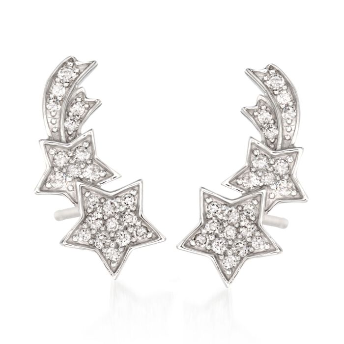 .50 ct. t.w. CZ Shooting Star Drop Earrings in Sterling Silver