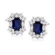 2.20 ct. t.w. Sapphire Earrings with .88 ct. t.w. Diamonds in 18kt White Gold