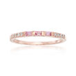 .10 ct. t.w. Pink Sapphire Ring with Diamond Accents in 14kt Rose Gold