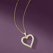 .30 ct. t.w. Diamond Heart Pendant Necklace in 18kt Gold Over Sterling