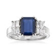 2.60 Carat Sapphire and .96 ct. t.w. Diamond Ring in 14kt White Gold