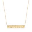 18kt Yellow Gold Reversible Diamond-Cut Name Bar ID Necklace