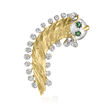 C. 1970 Vintage .40 ct. t.w. Diamond Bug Pin with .10 ct. t.w. Emeralds in 14kt Two-Tone Gold