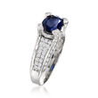 2.20 Carat Sapphire and .75 ct. t.w. Diamond Ring in 14kt White Gold