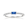 .10 Carat Sapphire Ring with Diamond Accents in 14kt White Gold