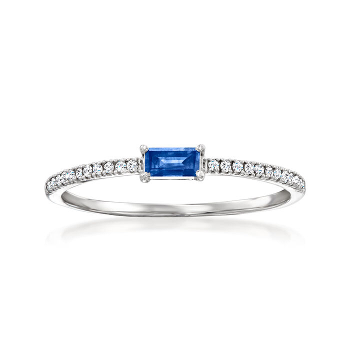 .10 Carat Sapphire Ring with Diamond Accents in 14kt White Gold