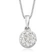 .25 ct. t.w. Diamond Cluster Flower Pendant Necklace in 14kt White Gold