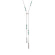 .81 ct. t.w. Diamond and .50 ct. t.w. Emerald Y-Necklace in 18kt White Gold