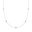 .20 ct. t.w. Black Diamond Station Necklace in Sterling Silver