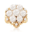 C. 1980 Cultured Pearl Ring in 14kt Yellow Gold