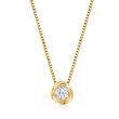 .12 Carat Double Bezel-Set Diamond Solitaire Necklace in 14kt Yellow Gold