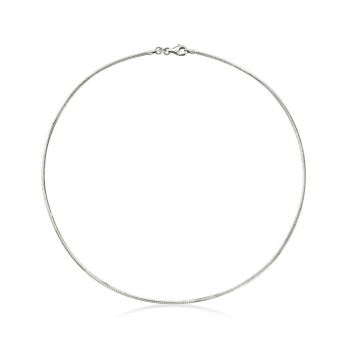 Italian 1.5mm Sterling Silver Omega Necklace