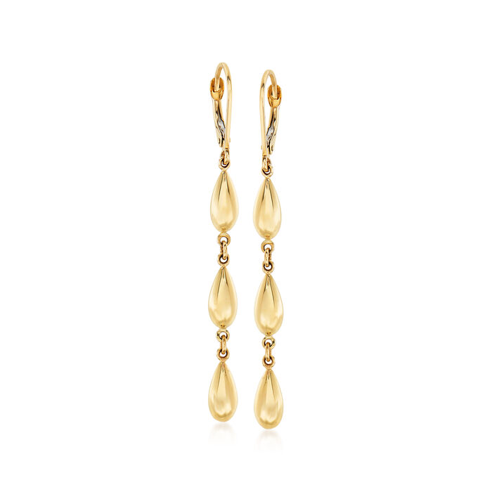 14kt Yellow Gold Multi-Bead Drop Earrings