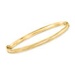 Italian 14kt Yellow Gold Line-Patterned Bangle Bracelet