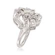 C. 1950 Vintage .75 ct. t.w. Marquise and Round Diamond Ring in 14kt White Gold